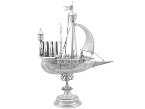 Antique 1900s French Silver Nef / Centrepiece - Picture 1 of 15