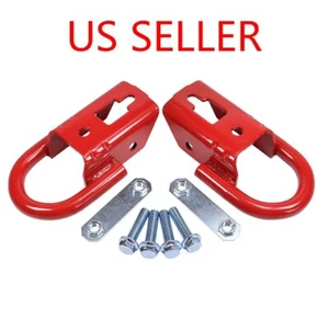 1 Pair Red Tow Hooks For 2015-2021 Ford F-150 F150 Front LH & RH FL3Z17N808A - Picture 1 of 8