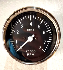 Smiths Replica Tachometer 0-8000 RPM Electronics Electric 85MM BC - Picture 1 of 3