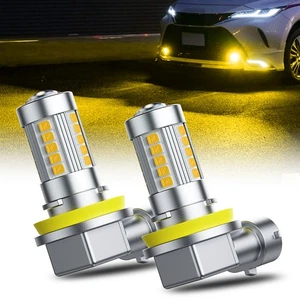 AUXI H11 H8 LED Fog Light Bulbs Conversion Kit 100W 5000LM 3000K GOLDEN YELLOW J - Picture 1 of 8