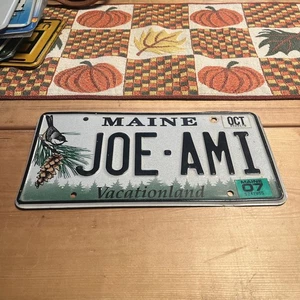 Maine Vanity License Plate JOE • AMI JOE AND AMY / Joe Am I ? Joseph Joey - Picture 1 of 10