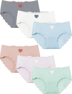 Teens Girls Seamless Bikini Underwear No Show Panties Tagless Pack of 6 US Si... - Picture 1 of 6