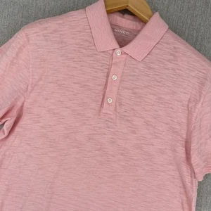 Camisa Polo VINCE Clásica Slub Para Hombres Grande Manga Corta 3 Botones Informal Preppy - Imagen 1 de 11