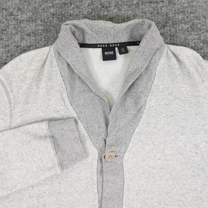 Hugo Boss Schalkragen Jacke Herren Medium Knopfleiste Freizeit Pullover Taschen - Bild 1 von 14