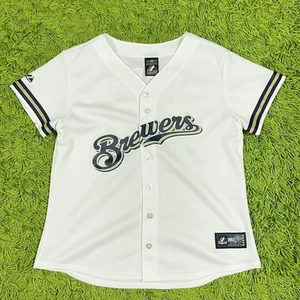 Vintage Milwaukee Brewers Majestic Baseball Lucroy Trikot Größe Damen L - Bild 1 von 8