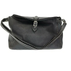 FENDI Shoulder Bag Purse Selleria Leather Black Authentic - Imagen 1 de 24