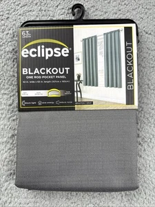 Panel de cortina de ventana 42x63 Eclipse Blackout Braxton Thermaback gris aislamiento térmico - Imagen 1 de 5