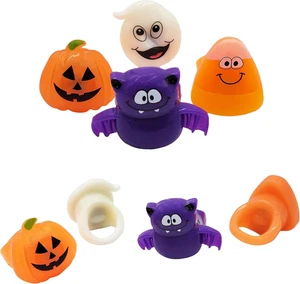 12Pc Halloween Light-Up Rings – Flashing LED Party Favors, Kids Trick-or-Treat - Picture 1 of 6