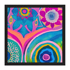 Bright Floral Watercolour Mandala Square Frame Print Picture Wall Art