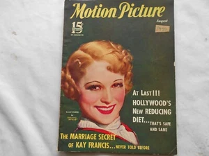 MOTION PICTURE Magazine-AUGUST,1933 SALLY EILERS - Picture 1 of 2