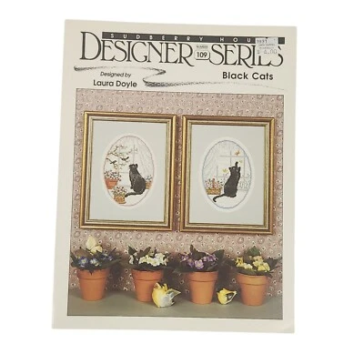 Black Cats Cross Stitch Pattern Booklet Laura Doyle Sudberry House 109 - Image 1 of 3