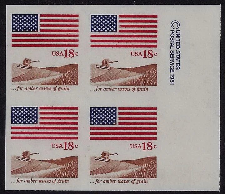 1890e - Scarce Imperf & Untagged Error Copyright Blk4 Newly Listed Unpriced MNH - Image 1 of 1