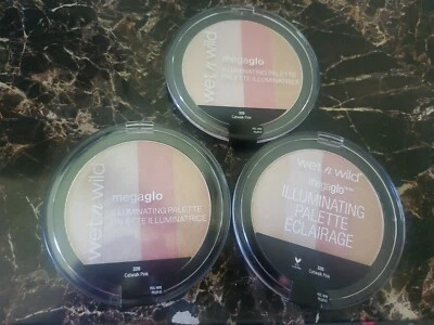 Three Wet n Wild MegaGlo Illuminating Powder Palettes #320 Catwalk Pink, Sealed! - Image 1 of 3