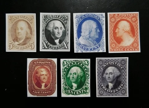 US Stamps Sc #1-17 1847-1857 Imperforate Collection Stamp Replica Set Cover