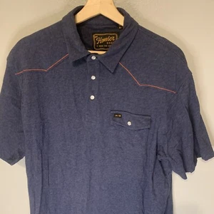 Howler Bros Polo Shirt Mens XL Extra Large Blue Pearl Snap Heed The Call Casual  - Picture 1 of 12