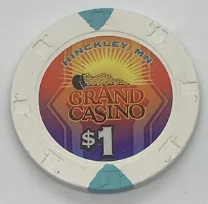 Grand Casino $1 Chip Hinckley Minnesota H&C - Picture 1 of 3