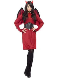 Economy Devil Demon Fairytale Spooky Book Week Costume Halloween Fancy Dress - Picture 1 of 7
