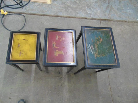 OLD ANTIQUE VINTAGE CHINESE Japanese NESTING STACKING TABLES FERGUSON NJ Cover