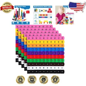 Vibrant 500 Piece Math Cube Set - Linking Blocks for Fun Learning Activities - Picture 1 of 9