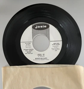 Eddie Billups, "Feel It" /  "I Won't Be Around",   Funk Soul,  Josie,   7" vinyl - Picture 1 of 2