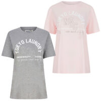 Yumi London Black T-Shirt Take Me To Tokyo Print Short Sleeves Jersey S M  L