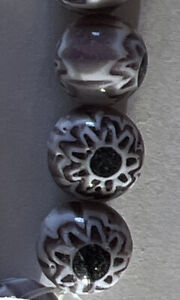 Milifiori Beads 53 Pcs Handmade Chevron 7-8mm Beads As Pictured 1 Strand Beads