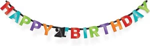 HAPPY BIRTHDAY BUNTING BANNER LETTER HANGING CARD PARTY DECORATION GARLAND UK - Picture 1 of 1