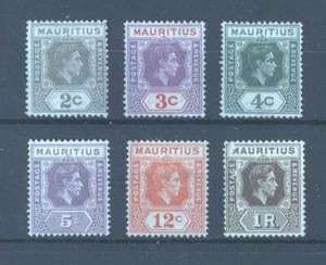Mauritius, KGVI 1938-49, six values, MH or MNG. - Picture 1 of 2