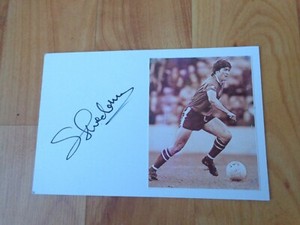 ORIGINAL SIGNED STEVE MORAN SOUTHAMPTON WHITE INDEX CARD 6X4" + PHOTO