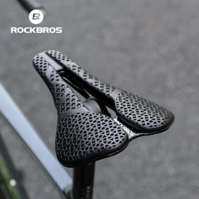 ROCKBROS 3D Printed Bicycle Carbon Saddle Ultralight Hollow Racing Bicycle Seat - Image 1 of 4