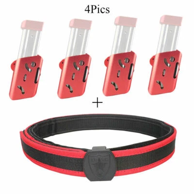 IPSC USPSA 4Pcs Aluminum Pistol Master Magazine Pouch + High Speed Shooting Belt - Image 1 of 4