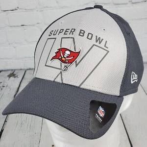 Tampa Bay Buccaneers Hat Super Bowl LV  New Era 39THIRTY Flex Cap Size M/L Gray - Picture 1 of 10