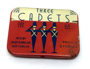Three Cadets Julius Schmid Inc NY 1938 vintage prophylactics tin air tested