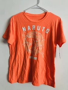 Naruto Shippuden Collection Graphic Short Sleeve T-Shirt Orange/White Size L NWT - Picture 1 of 4