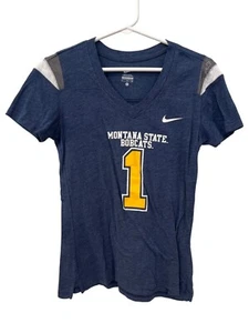 Nike Montana State Bobcats V Neck Graphic Tee Womens Small Short Sleeve College - Picture 1 of 6