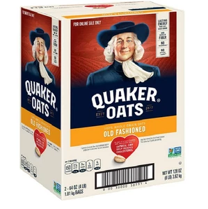 Quaker Old Fashioned Rolled Oats, Non GMO Project Verified, Two 64oz Bags in Box - Picture 1 of 4