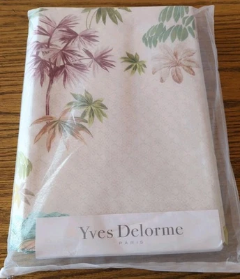 NUEVO CON ETIQUETAS Yves Delorme Paris LAOS 100% Algodón Orgánico Queen Funda Nórdica Floral Francia Foto 1 de 4