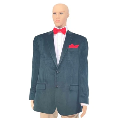Sean John Men's Dark Green Corduroy Blazer Sport Coat Size 44L Holiday Preppy - Image 1 of 4