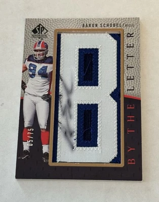 Aaron Schobel 2007 UD SP Authentic By The Letter B Auto Patch 05/75 Bills Card - Image 1 of 3