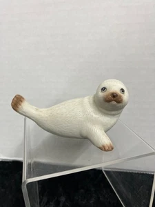 Vintage HOMCO Harfe Robbe Welpe Figur, handbemalt matt Keramik, #1439, Taiwan - Bild 1 von 11