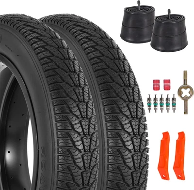 RUHUO 2-Pack 26X4.0 Fat Bike Tire, 26 Inch Mountain Bike Tires & Tubes Set, Folding Re