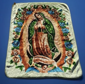 Religiöse Decke Mutter Jungfrau Maria blau 43x54  - Bild 1 von 3