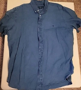 Chemise homme Ralph Lauren 2XLT haute bleue coupe classique seersucker boutonnée - Photo 1/7