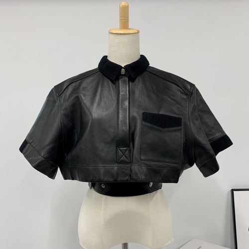 LOUIS VUITTON（LV） Louis Vuitton Monogram Giacca di Pelle Blouson Manica Corta Nero m7_0712