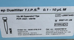 EPPENDORF 0030 078.519 10X 96 TIPS PCR CLEAN STERILE PIPETTE 0030078519 - Picture 1 of 6