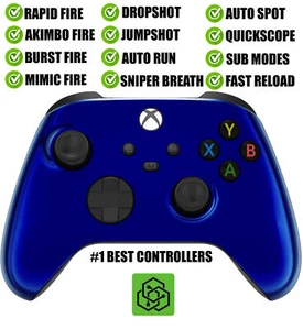 Blue Chrome Silent Modz Rapid Fire Wireless Modded Controller for Xbox Series XS - Picture 1 of 1