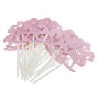 30Pcs Paper Horse Cupcake Picks Cake Toppers Party Baby Shower Pink