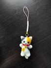 Handmade Needle Felted Cat Kitten Wool Gift Bag Charm Cell Phone Strap ornament