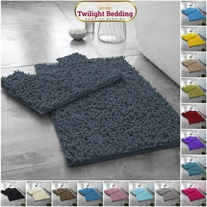 Memory Loop Bath Mats Non Slip Soft Pedestal Mat Toilet Bathroom Rugs 2 Piece - Picture 1 of 112