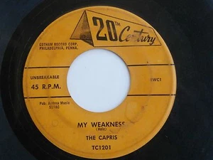 R&B Rena Hinton The Philadelphia Capris 20th Century 45 Record My Weakness 1958! - Picture 1 of 6